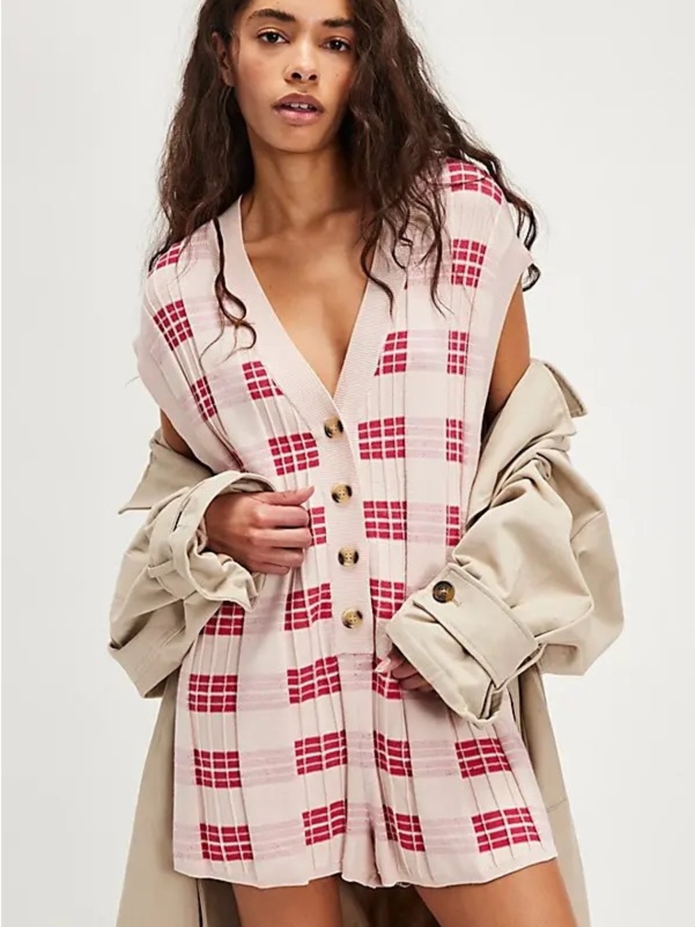 Free People Lewis Plaid Romper